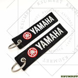 For Yamaha Motorcycle keychain short strip embroidery woven label motorcycle trend pendant car LOGO hat clothing label