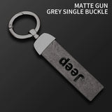 Car Vintage Leather Keychain Ring Zinc Alloy Chain Key For Jeep Grand Cherokee Wrangler JK Gladiator Compass Renegade Patriot