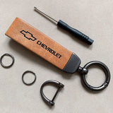 High Grade Leather Keychain With Car Logo Key Ring Accessories For Chevrolet Cruze Spark Captiva Suburban Camaro Malibu Silverad