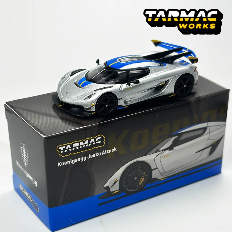 Tarmac Works 1:64 TW Koenigsegg Jesko Attack Silber Modellauto aus Legierung
