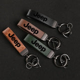 Car Vintage Leather Keychain Ring Zinc Alloy Chain Key For Jeep Grand Cherokee Wrangler JK Gladiator Compass Renegade Patriot