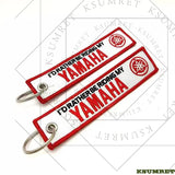 For Yamaha Motorcycle keychain short strip embroidery woven label motorcycle trend pendant car LOGO hat clothing label