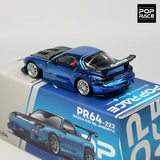 POPRACE 1:64 Chromblau RX7 FD3S RE Legierungsautomodell 223