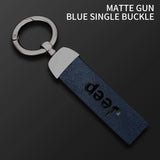 Car Vintage Leather Keychain Ring Zinc Alloy Chain Key For Jeep Grand Cherokee Wrangler JK Gladiator Compass Renegade Patriot
