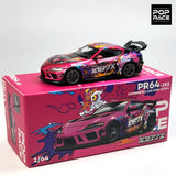 POPRACE 1:64 TOP SECRET GT300 SUPRA Chrom Gold RX7 GR86 S13  Modellauto Legierung 277 103 223 235 285