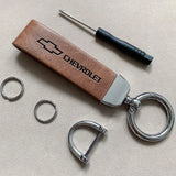 High Grade Leather Keychain With Car Logo Key Ring Accessories For Chevrolet Cruze Spark Captiva Suburban Camaro Malibu Silverad