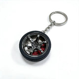 Car Wheel Keychain, Small Tire Rim Keyring with Brake Disc, Automotive Key Chain, Car Guy Gift, Car Wheel KeychainV