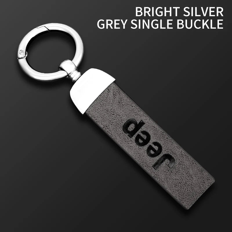 Car Vintage Leather Keychain Ring Zinc Alloy Chain Key For Jeep Grand Cherokee Wrangler JK Gladiator Compass Renegade Patriot