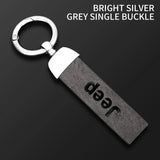 Car Vintage Leather Keychain Ring Zinc Alloy Chain Key For Jeep Grand Cherokee Wrangler JK Gladiator Compass Renegade Patriot