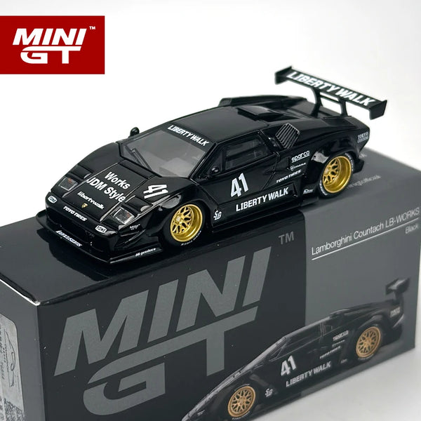 MINIGT 1:64 Lamborghini Countach LB-WORKS schwarzes Modellauto aus Legierung 1081