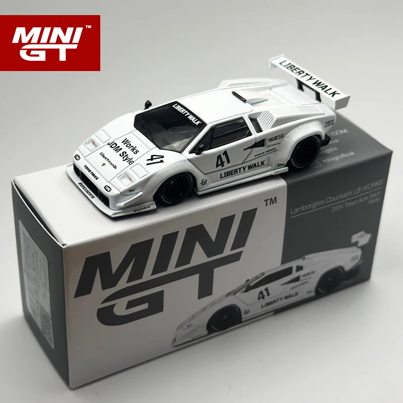 MINIGT 1:64 Lamborghini Countach LB-WORKS Weiß 2024 Metallauto Modell 966