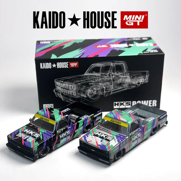 Kaido House 174 MINIGT Chevrolet Silverado KAIDO HKS V1 modello auto in lega Chase