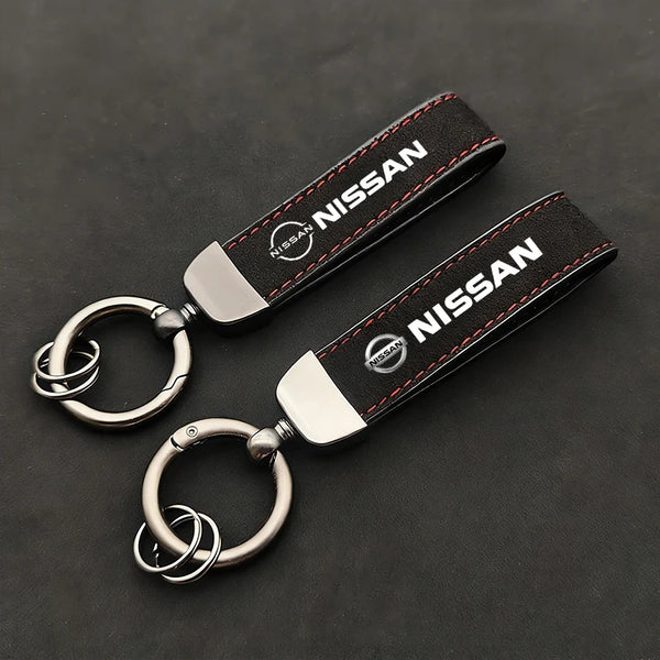 2025 Suede Key Ring Sport Car Keychain Custom Gift With Emblem For Nissan Sylphy N7 Teana Qashqai Note J10 J11 Navara Juke Tiida