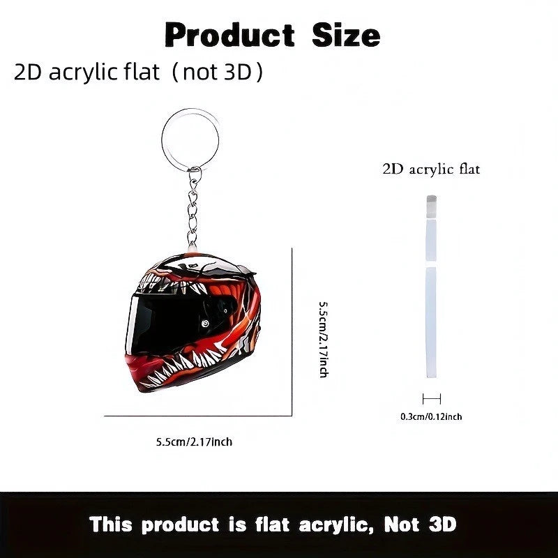 Keychain Helmet 2D Flat Fashion Stereo Motorcycle Helmets Safety Auto Bag Car Key Ring KeyChain Gift Jewelry