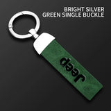 Car Vintage Leather Keychain Ring Zinc Alloy Chain Key For Jeep Grand Cherokee Wrangler JK Gladiator Compass Renegade Patriot