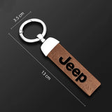 Car Vintage Leather Keychain Ring Zinc Alloy Chain Key For Jeep Grand Cherokee Wrangler JK Gladiator Compass Renegade Patriot