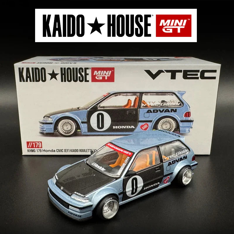 Kaido House MINIGT Honda Civic EF Kaido Roulette V1 Legierungsauto Modell 179 Chase