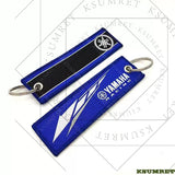 For Yamaha Motorcycle keychain short strip embroidery woven label motorcycle trend pendant car LOGO hat clothing label