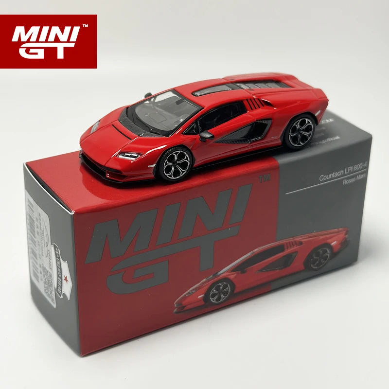 MINIGT 1:64 Countach LPI 800-4 Rosso Mars Red Legierungsautomodell 720