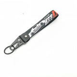 Newest JDM Style Car Keychain Nylon Initial D Gift Lanyard Keyring Auto Key Steel Spring Clip Key Starp Key Pendant