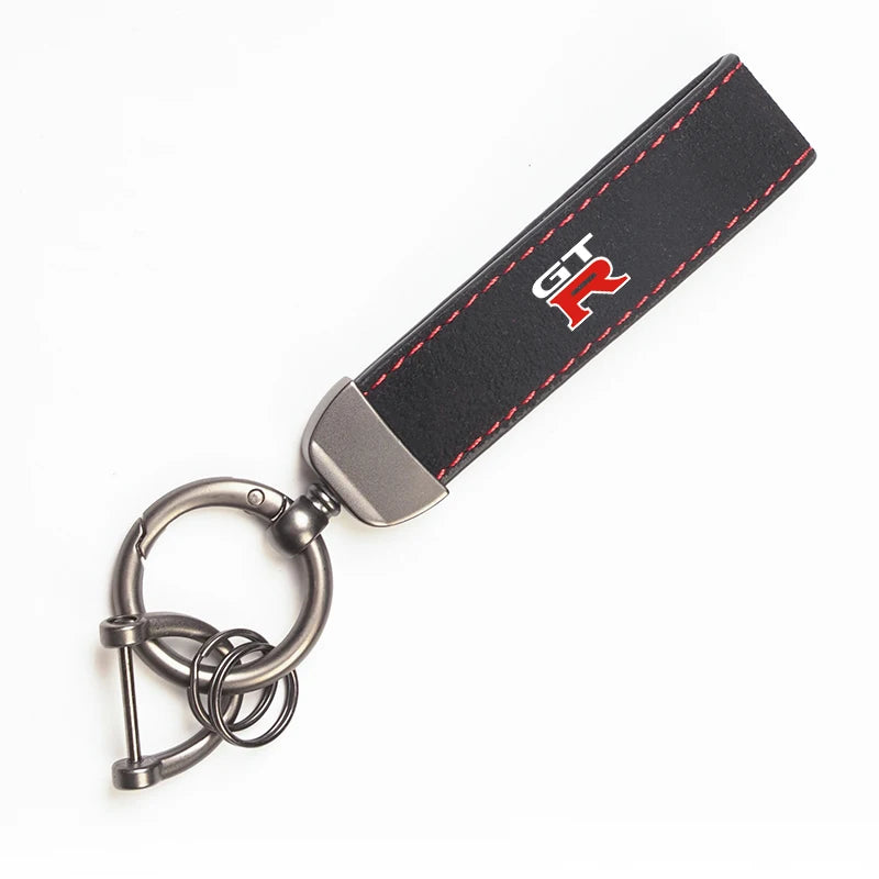 2025 Suede Key Ring Sport Car Keychain Custom Gift With Emblem For Nissan Sylphy N7 Teana Qashqai Note J10 J11 Navara Juke Tiida