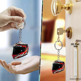 Keychain Helmet 2D Flat Fashion Stereo Motorcycle Helmets Safety Auto Bag Car Key Ring KeyChain Gift Jewelry