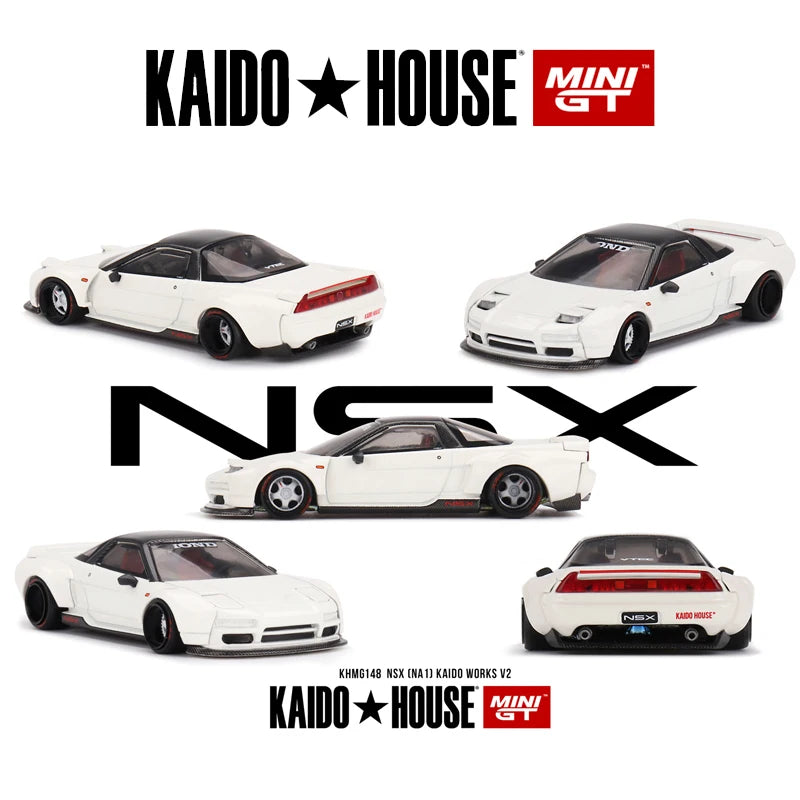 Kaido House MINIGT Weißer NSX NA1 Kaido WORKS V2 KHMG Legierungsautomodell 148 Chase