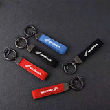 Car Styling Emblem Alloy Keyring Motorcycle Suede Leather Keychain For Honda Mugen Power Civic Accords CRV Hrv Jazz CBR VTEC VFR