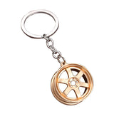 Creative Car Wheel Keychains for Man Simple Metal Hub Pendant Key Ring Jewelry Accessories Gifts