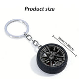 Car Wheel Keychain, Small Tire Rim Keyring with Brake Disc, Automotive Key Chain, Car Guy Gift, Car Wheel KeychainV