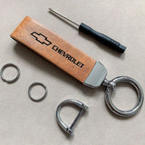 High Grade Leather Keychain With Car Logo Key Ring Accessories For Chevrolet Cruze Spark Captiva Suburban Camaro Malibu Silverad