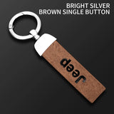Car Vintage Leather Keychain Ring Zinc Alloy Chain Key For Jeep Grand Cherokee Wrangler JK Gladiator Compass Renegade Patriot