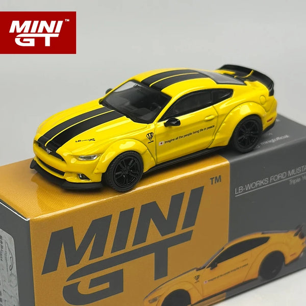 MINIGT 1:64 LBWK FORD MUSTANG Triple Yellow Metallmodell 1077