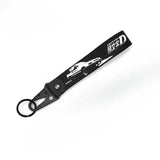 Newest JDM Style Car Keychain Nylon Initial D Gift Lanyard Keyring Auto Key Steel Spring Clip Key Starp Key Pendant
