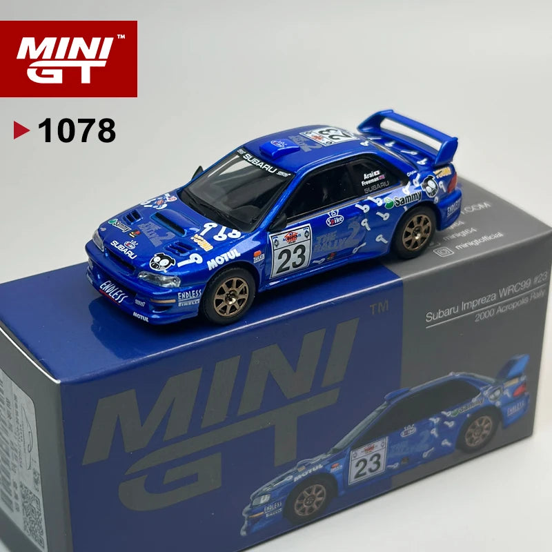 MINIGT 1:64 Subaru Impreza WRC99 2000 Akropolis-Rallye MGT Leichtmetall-Automodell 1078