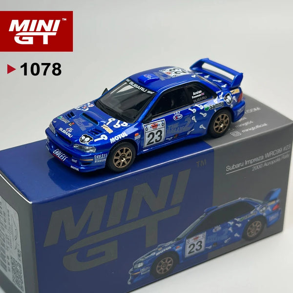 MINIGT 1:64 Subaru Impreza WRC99 2000 Akropolis-Rallye MGT Leichtmetall-Automodell 1078