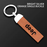 Car Vintage Leather Keychain Ring Zinc Alloy Chain Key For Jeep Grand Cherokee Wrangler JK Gladiator Compass Renegade Patriot