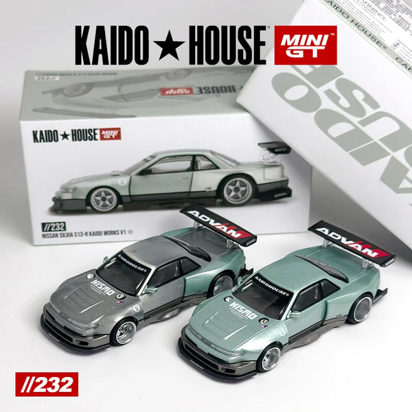 Kaido House MINIGT Nissan Silvia S13-R KAIDO WORKS V1 modello di auto in lega 232 Chase