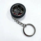 Car Wheel Keychain, Small Tire Rim Keyring with Brake Disc, Automotive Key Chain, Car Guy Gift, Car Wheel KeychainV