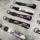 Newest JDM Style Car Keychain Nylon Initial D Gift Lanyard Keyring Auto Key Steel Spring Clip Key Starp Key Pendant