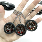 Car Wheel Keychain, Small Tire Rim Keyring with Brake Disc, Automotive Key Chain, Car Guy Gift, Car Wheel KeychainV
