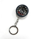 Car Wheel Keychain, Small Tire Rim Keyring with Brake Disc, Automotive Key Chain, Car Guy Gift, Car Wheel KeychainV