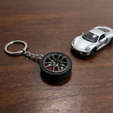 Car Wheel Keychain, Small Tire Rim Keyring with Brake Disc, Automotive Key Chain, Car Guy Gift, Car Wheel KeychainV
