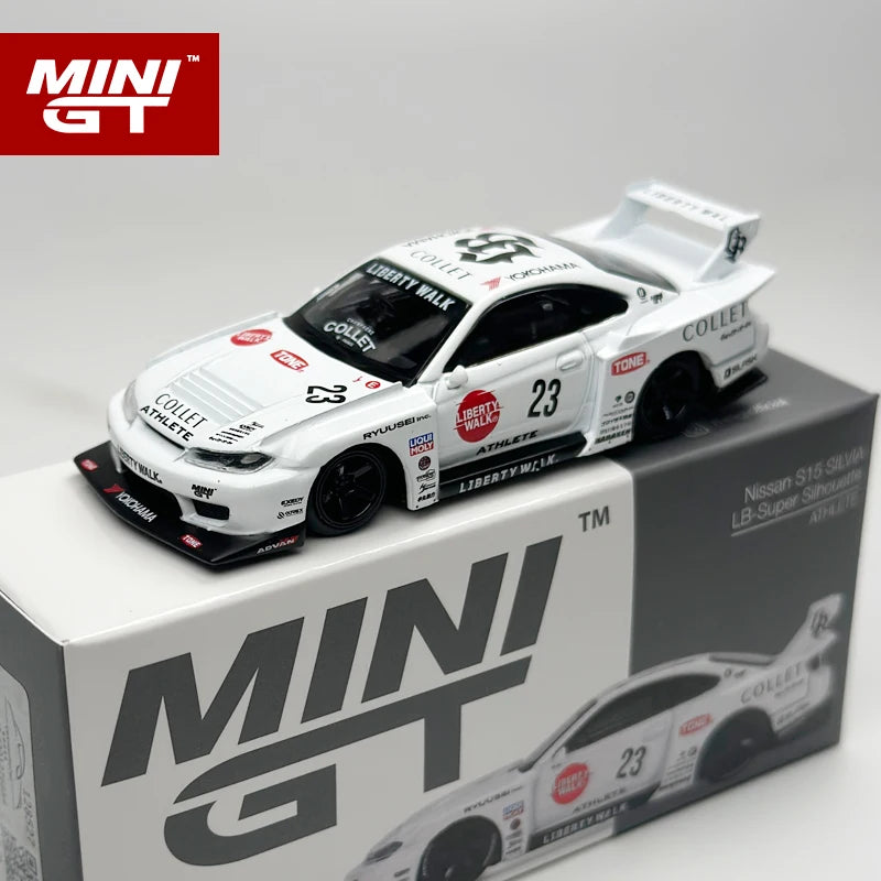 MINIGT 1:64 Nissan LB-ER34 Super Silhouette S15 SILVIA ATHLETE/COLLET MGT Legierungsauto-Modell 1054 1059