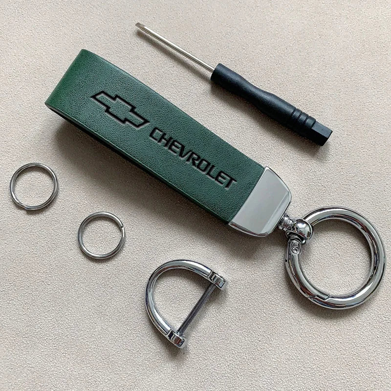 High Grade Leather Keychain With Car Logo Key Ring Accessories For Chevrolet Cruze Spark Captiva Suburban Camaro Malibu Silverad