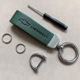 High Grade Leather Keychain With Car Logo Key Ring Accessories For Chevrolet Cruze Spark Captiva Suburban Camaro Malibu Silverad