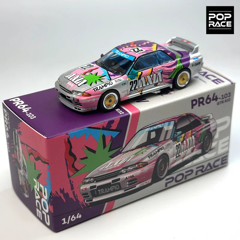 POPRACE 1:64 GTR R32 #22 Legierungsauto Modell 103