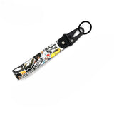 Newest JDM Style Car Keychain Nylon Initial D Gift Lanyard Keyring Auto Key Steel Spring Clip Key Starp Key Pendant
