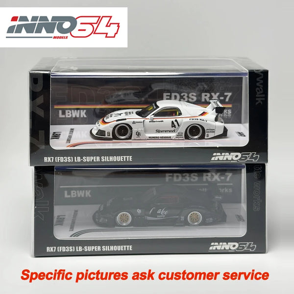 INNO 1:64 RX7 (FD3S) LB-SUPER SILHOUETTE Schwarz-Weiß Automodell-Sammlungsdekor