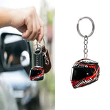 Keychain Helmet 2D Flat Fashion Stereo Motorcycle Helmets Safety Auto Bag Car Key Ring KeyChain Gift Jewelry